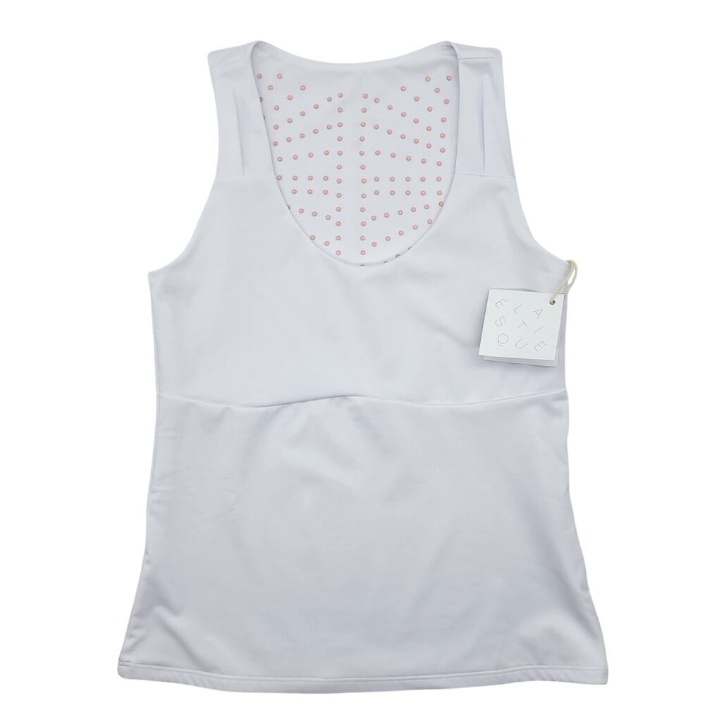 NEW Elastique Athletics Tank Top Women's Medium White MicroPerle Compression
